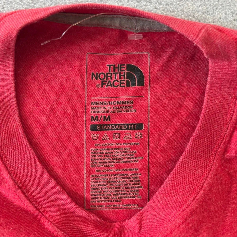 The North Face Mens Graphic T-Shirt Medium Red Heather Half Dome Logo Tee Medium